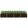 vidaXL Lit surélevé de jardin Marron 320x80x45 cm Acier galvanisé
