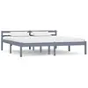vidaXL Cadre de lit Gris Bois de pin massif 160 x 200 cm