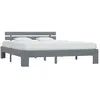 vidaXL Cadre de lit Gris Bois de pin massif 160 x 200 cm