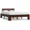 vidaXL Cadre de lit Marron foncé Bois de pin massif 140 x 200 cm