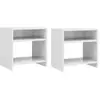 vidaXL 2 pcs Tables de chevet Blanc brillant 40 x 30 x 40 cm Aggloméré