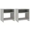 vidaXL Tables de chevet 2 pcs Gris béton 40x30x40 cm Bois d'ingénierie