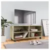 vidaXL Meuble TV avec roulettes Chêne sonoma Bois d'ingénierie