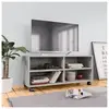 vidaXL Meuble TV avec roulettes Gris béton 90x35x35 cm Bois ingénierie
