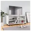 vidaXL Meuble TV avec roulettes Blanc 90x35x35 cm Bois d'ingénierie