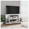 vidaXL Meuble TV avec roulettes blanc 80x40x45 cm bois d'ingénierie