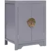vidaXL Table de chevet Gris 38x28x52 cm Bois de Paulownia