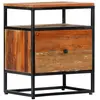 vidaXL Table de chevet 40 x 30 x 50 cm Bois de récupération et acier