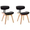 vidaXL Chaises à manger lot de 2 noir bois courbé et similicuir