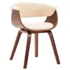 vidaXL Chaise à manger crème bois courbé et similicuir