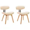 vidaXL Chaises à manger lot de 2 crème bois courbé et similicuir