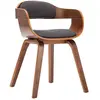 vidaXL Chaise de salle à manger Gris foncé Tissu et bois courbé