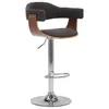 vidaXL Tabourets de bar lot de 2 gris bois courbé et tissu