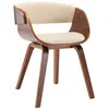vidaXL Chaise de salle à manger Crème Bois courbé et similicuir