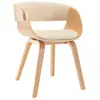 vidaXL Chaise à manger Crème Bois courbé et similicuir