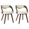 vidaXL Chaises à manger lot de 2 crème bois courbé et similicuir