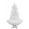 vidaXL Arbre de Noël neigeux avec base de parapluie Blanc 170 cm
