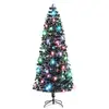 vidaXL Arbre de Noël pré-éclairé avec support 240 cm fibre optique
