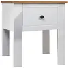 vidaXL Table de chevet Blanc 46x40x57 cm Pin Gamme Panama