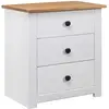 vidaXL Table de chevet Blanc 46x40x57 cm Pin Gamme Panama