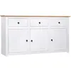 vidaXL Buffet Blanc 135x40x80 cm Pin solide Gamme Panama