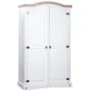 vidaXL Garde-robe avec 2 portes Gamme Corona pin mexicain Blanc