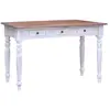 vidaXL Bureau et tiroirs blanc 117x57x75cm bois de récupération massif
