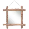 vidaXL Miroir à bûches Naturel 70x70 cm Bois de récupération massif