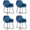 vidaXL Chaises à manger lot de 4 Bleu Velours
