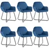 vidaXL Chaises à manger lot de 6 bleu velours