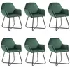 vidaXL Chaises à manger lot de 6 vert velours