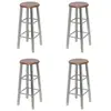 vidaXL Tabourets de bar lot de 4 argenté et marron MDF
