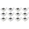 vidaXL Lampes solaires à LED carrées d'extérieur 12 pcs 12 cm Blanc