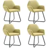 vidaXL Chaises à manger lot de 4 vert tissu