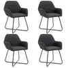 vidaXL Chaises à manger lot de 4 noir tissu