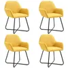 vidaXL Chaises à manger lot de 4 jaune tissu