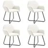 vidaXL Chaises à manger lot de 4 crème tissu