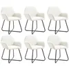 vidaXL Chaises à manger lot de 6 crème tissu