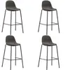 vidaXL Chaises de bar lot de 4 gris foncé tissu