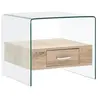 vidaXL Table basse avec tiroir 50 x 50 x 45 cm Verre trempé