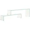 vidaXL Ensemble de table basse 2 pcs 90x30x20/110x30x40cm Verre trempé