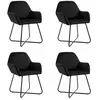 vidaXL Chaises à manger lot de 4 Noir Velours
