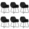 vidaXL Chaises à manger lot de 6 noir velours
