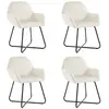 vidaXL Chaises à manger lot de 4 Crème Velours