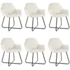 vidaXL Vidaxl Chaises De Salle À Manger 6 Pcs Crème Velours