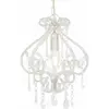 vidaXL Plafonnier avec perles Blanc Rond E14