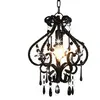 vidaXL Plafonnier avec perles Noir Rond E14