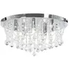 vidaXL Plafonnier avec perles de cristal Argenté Rond 4 ampoules G9
