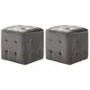vidaXL 2 pcs Tables de chevet Gris 30x30x30 cm Tissu velours