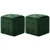 vidaXL 2 pcs Tables de chevet Vert 30x30x30 cm Tissu velours